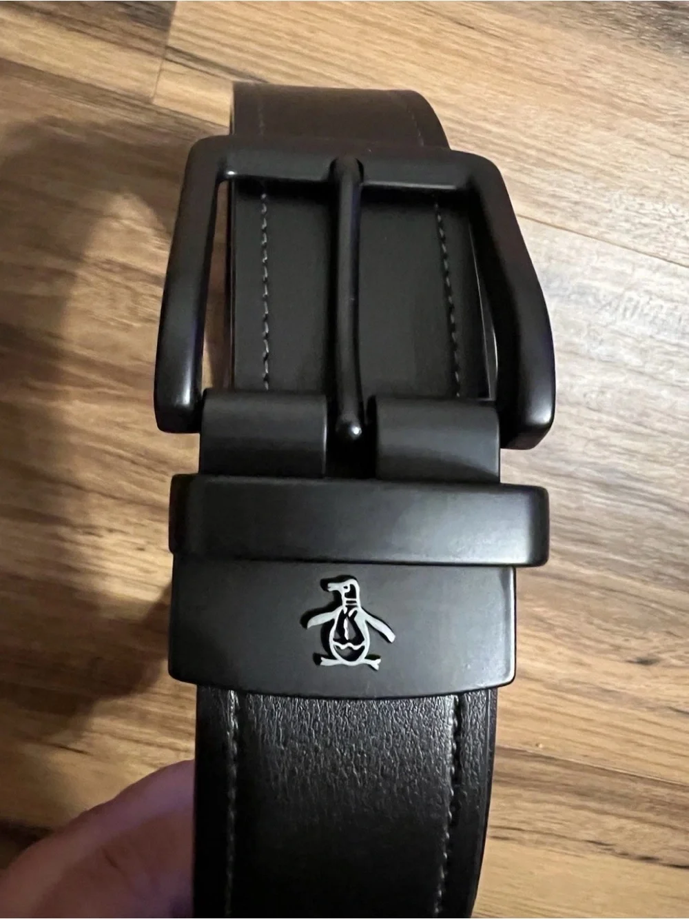 Original Penguin Men's Contrast Stitch Reversible Belt Black Size 38 MSRP $59.50